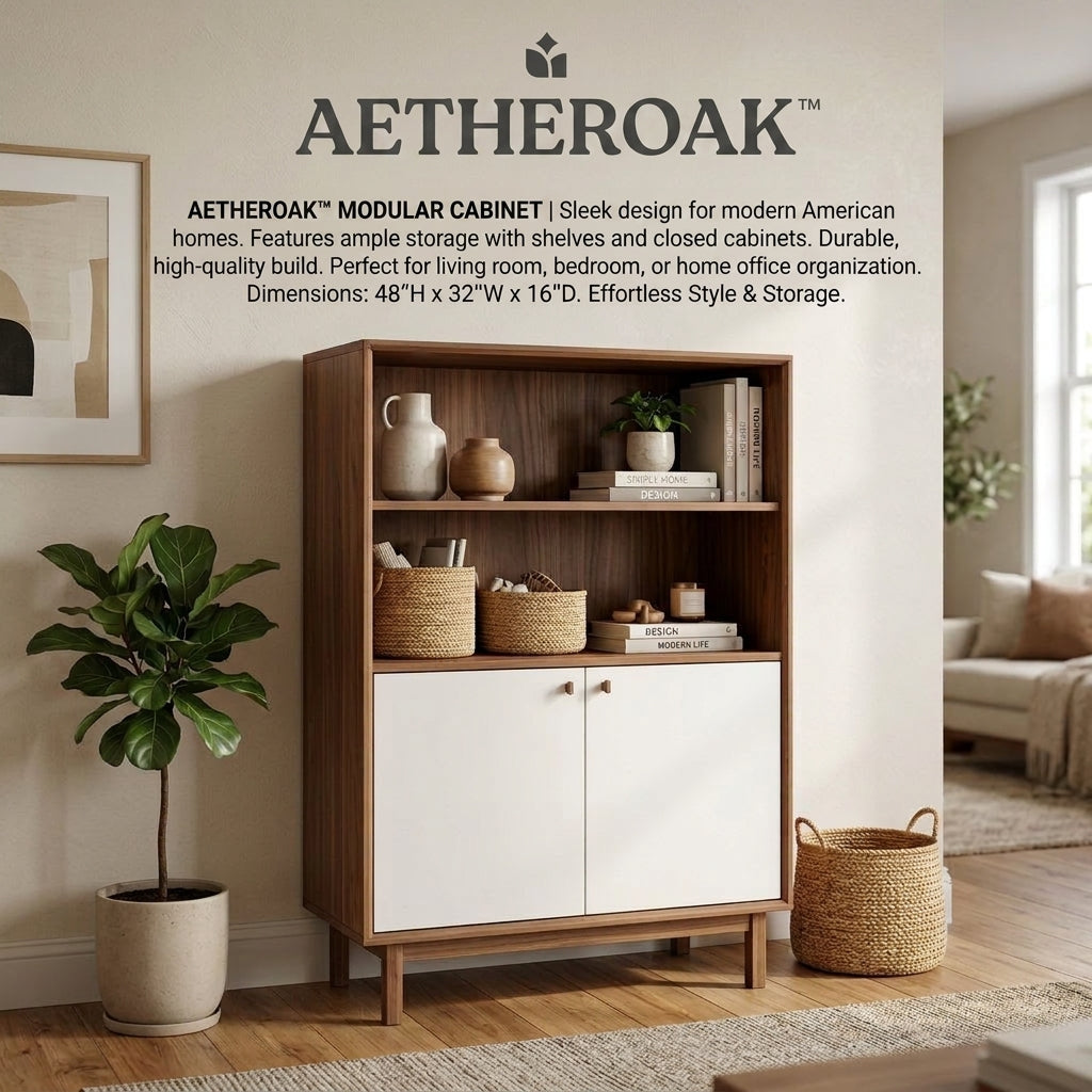 AETHEROAK™ HavenGrid Storage Cabinet