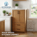 AETHEROAK™ Hearthline Solid Wood Kitchen Storage Cabinet
