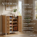 AETHEROAK™ HavenLift Entryway Shoe Cabinet with Cushioned Bench