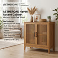 AETHEROAK™ Liora Oak Slat Storage Cabinet