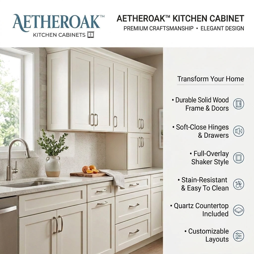 AETHEROAK™ HavenCraft Shaker Kitchen Cabinet Collection**