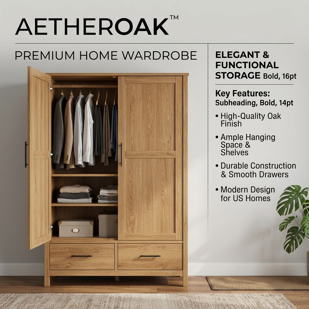 AETHEROAK™ Oakline Wardrobe Storage Cabinet
